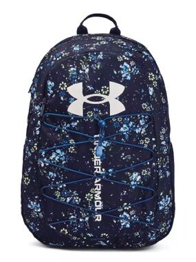 NWT Under Armour Hustle Sport Backpack Navy Floral